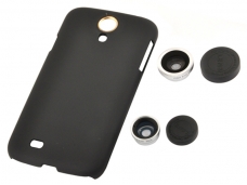 3 in 1 Wide Angle Lens+ Macro Lens+180 Degree Fish Eye Lens With protection shell for Samsung S4